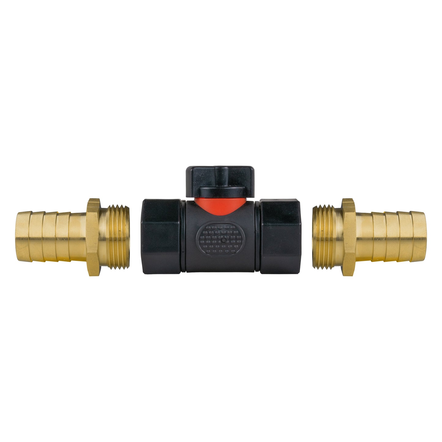 In-Line BSPF Valve with 2 x 19mm Brass Barb Connectors for Garden Irrigation Kit