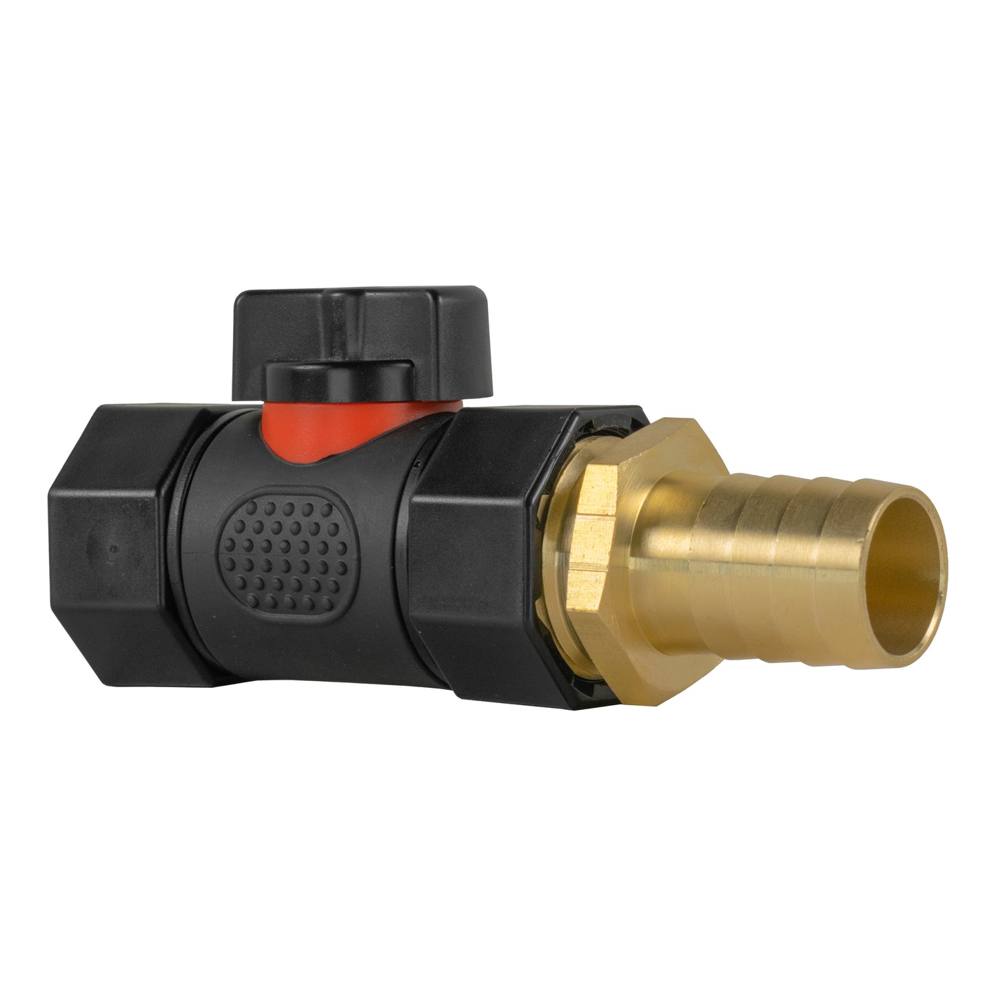 19mm Brass Barb with In-Line BSPF Threaded Valve Garden Hose Pipe Barb Connector