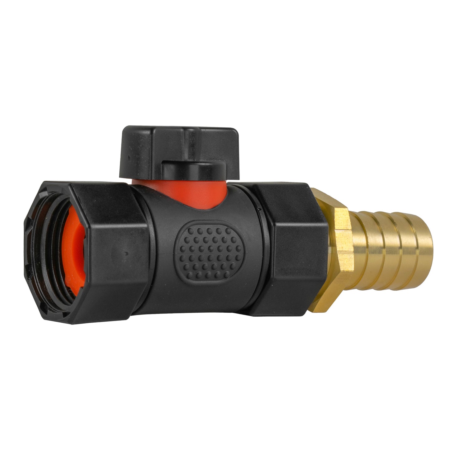 19mm Brass Barb with In-Line BSPF Threaded Valve Garden Hose Pipe Barb Connector