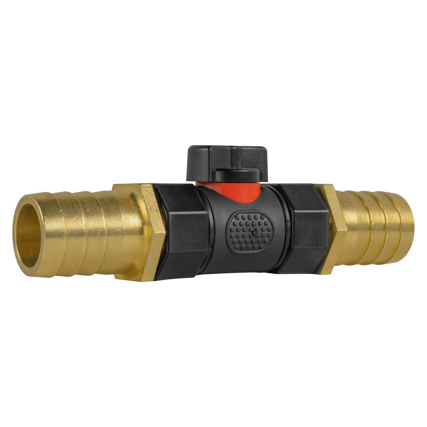 In-Line BSPF Valve with 2 x 25mm Brass Barb Connectors for Garden Irrigation Kit