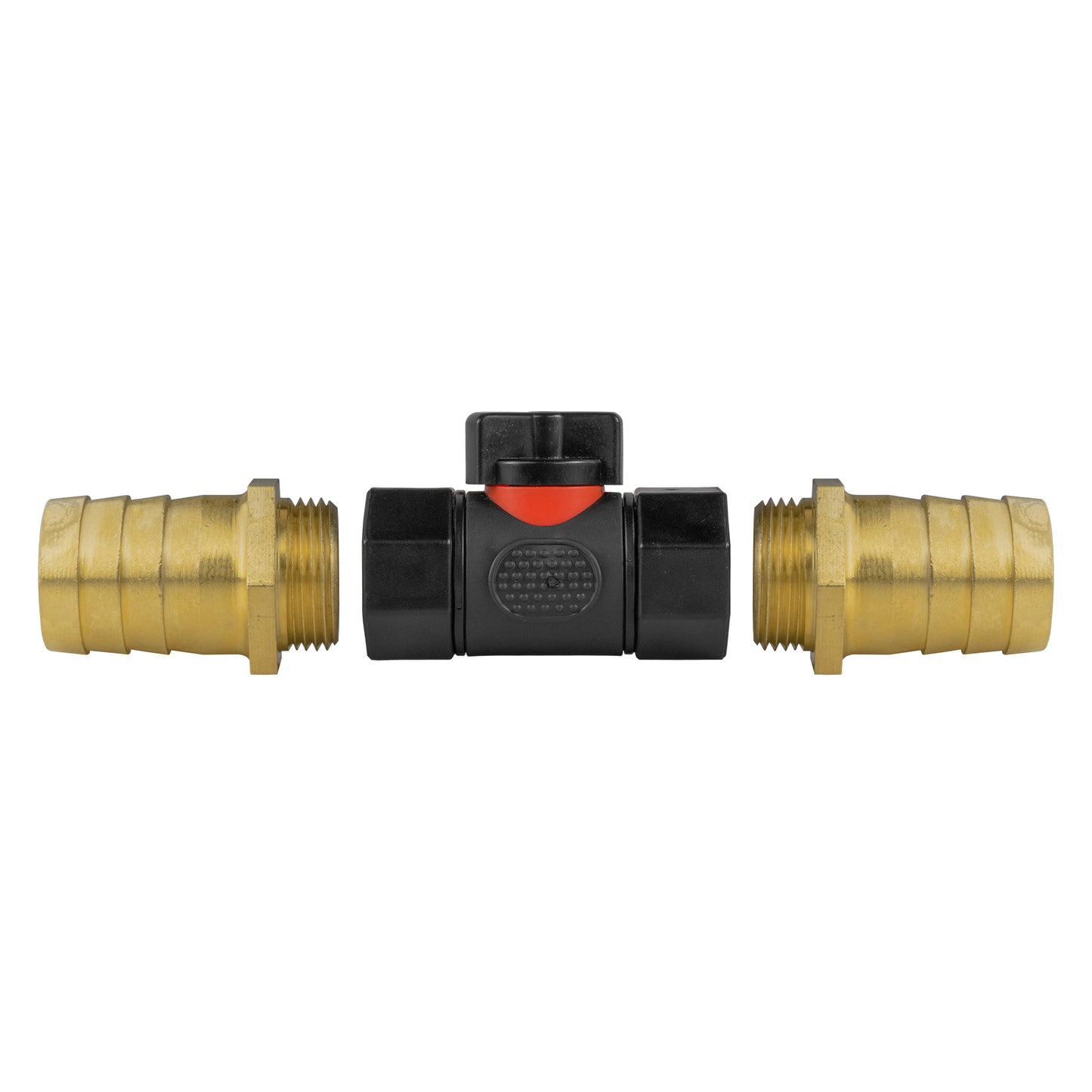 In-Line BSPF Valve with 2 x 25mm Brass Barb Connectors for Garden Irrigation Kit