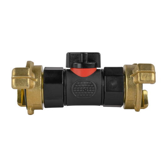 In-Line BSPF Valve with 2 x Geka Type Connectors Hose Pipe Fitting Claw Coupling