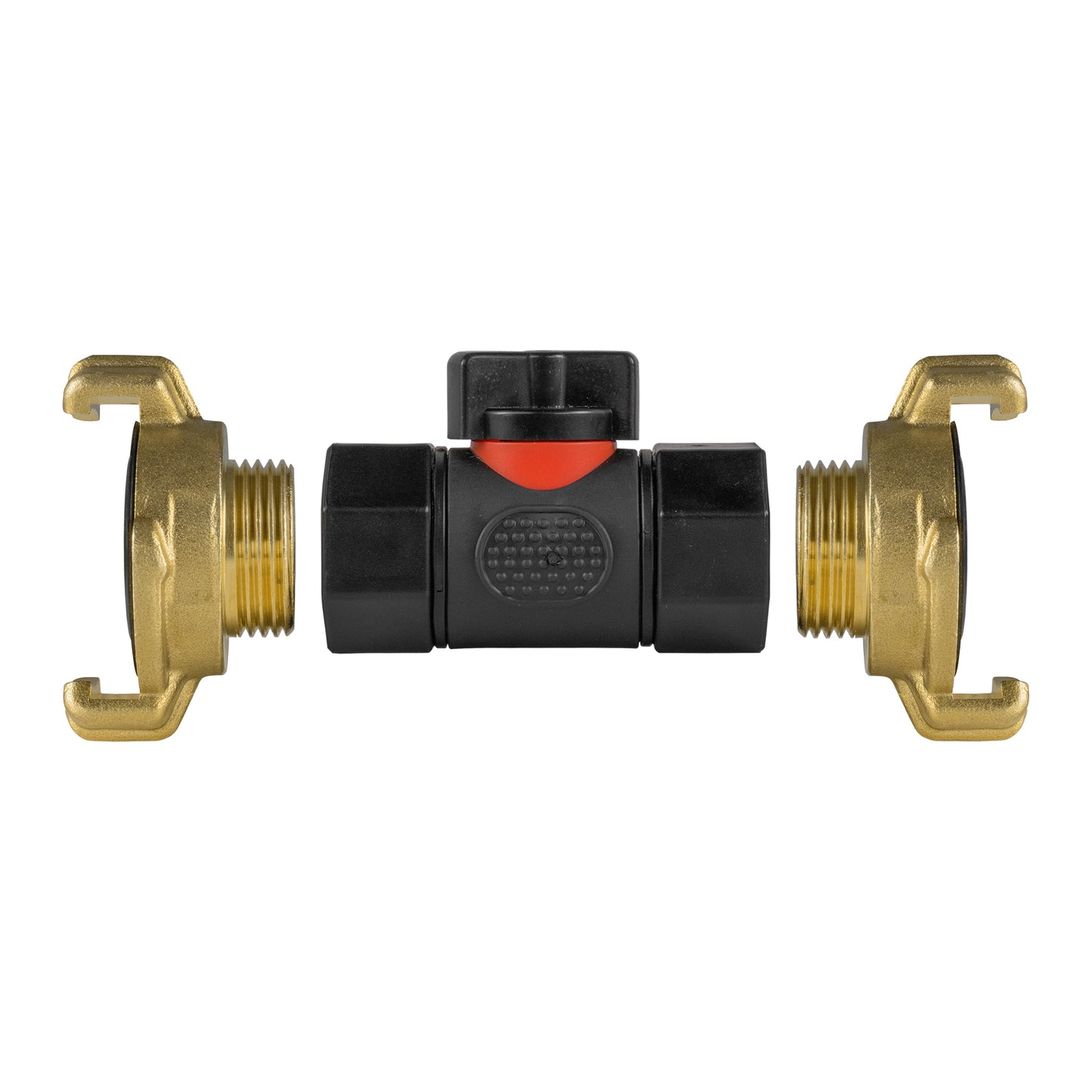In-Line BSPF Valve with 2 x Geka Type Connectors Hose Pipe Fitting Claw Coupling