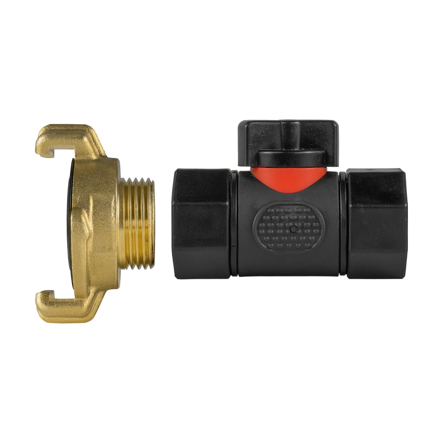 Geka Type Connector with In-Line BSPF Threaded Valve for Drip Irrigation Fitting