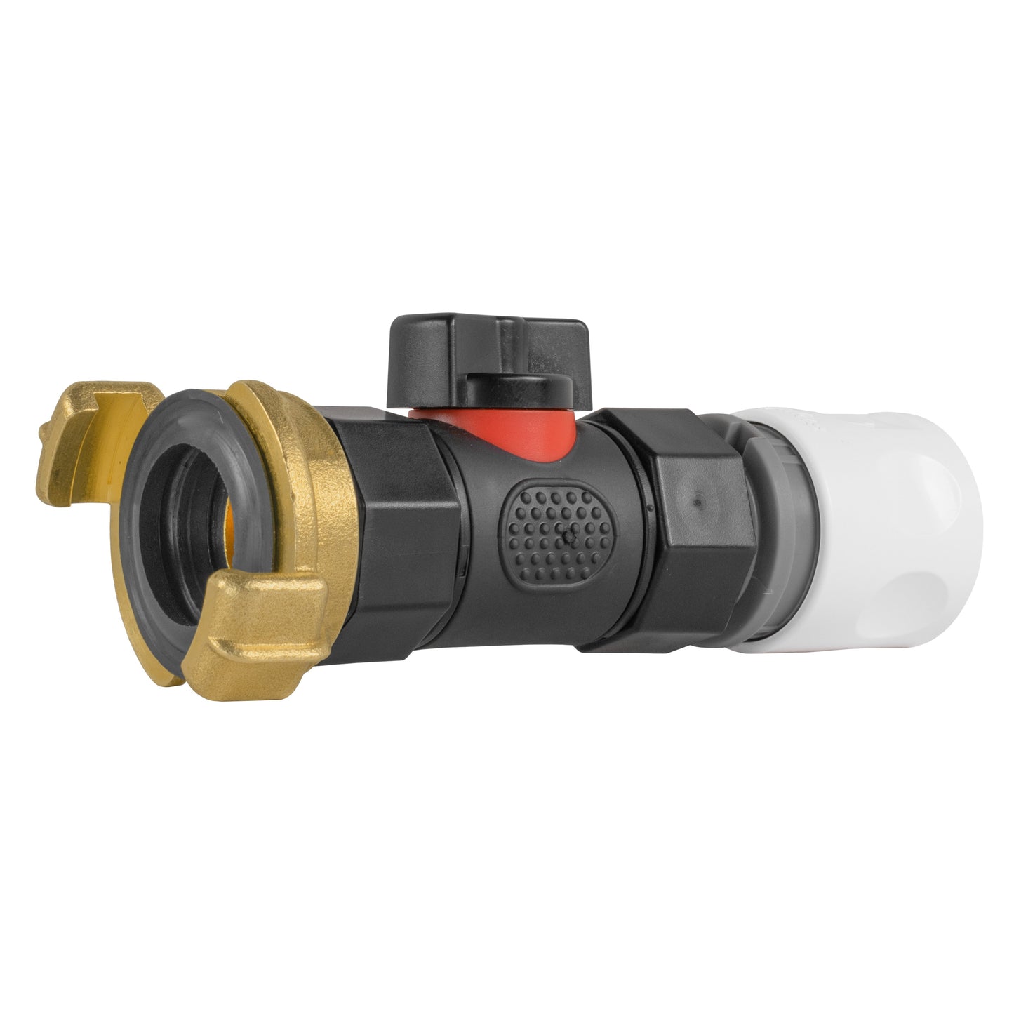 Hose Connector WL with In-Line BSPF Valve and Geka Type Connector Claw Coupling