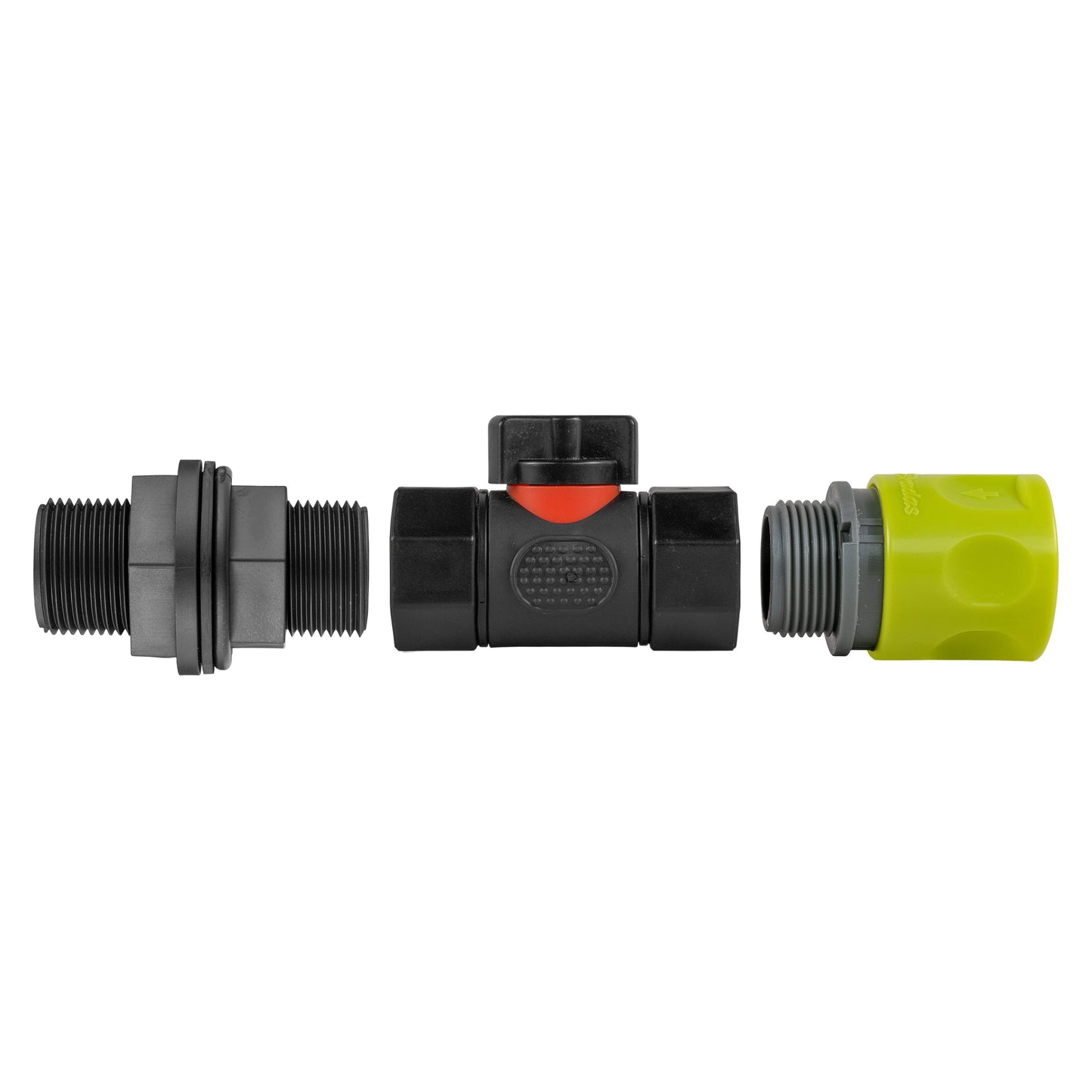 Hose Connector Lime with In-Line BSPF Valve and Water Butt Connector Tap Adapter