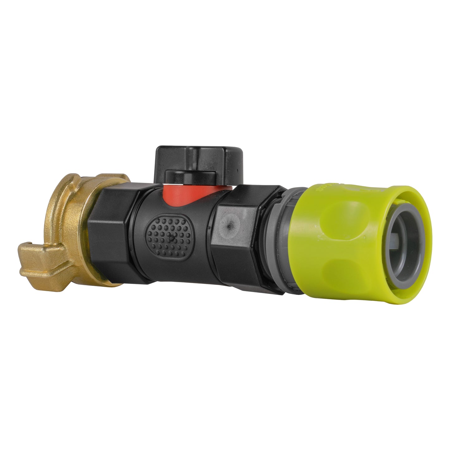 Hose Connector Lime with In-Line BSPF Valve and Geka Type Connector Tap Adapter