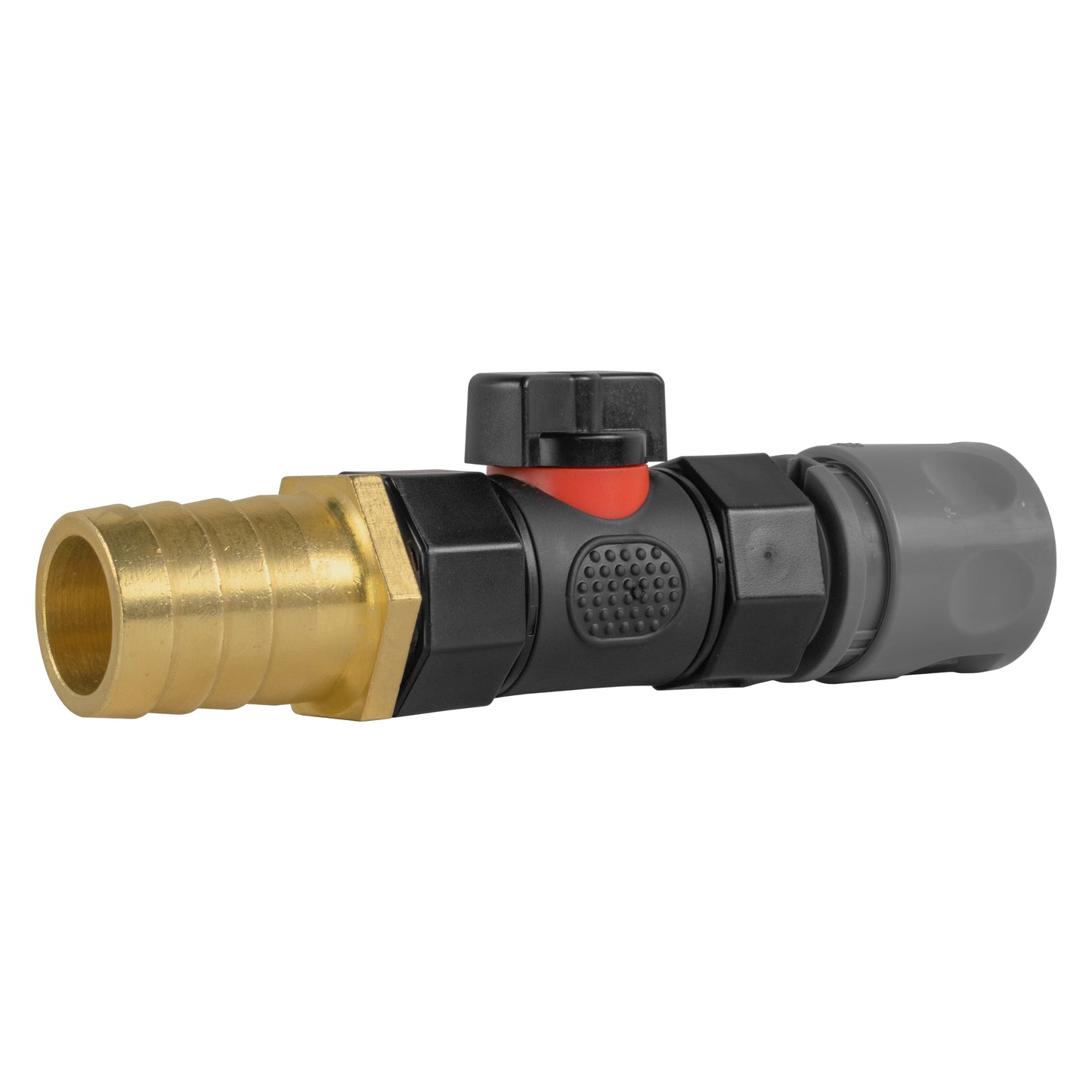 Hose Connector Lime with In-Line BSPF Valve and 25mm Brass Barb Garden Hose Pipe
