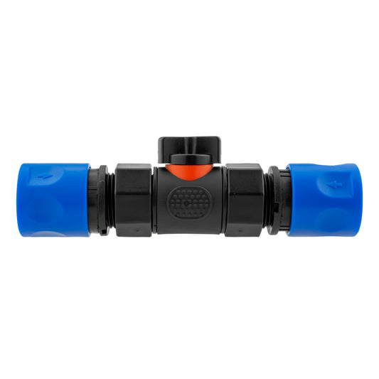 In-Line BSPF Valve with 2 x Hose Connectors Blue Water Connector Garden Watering