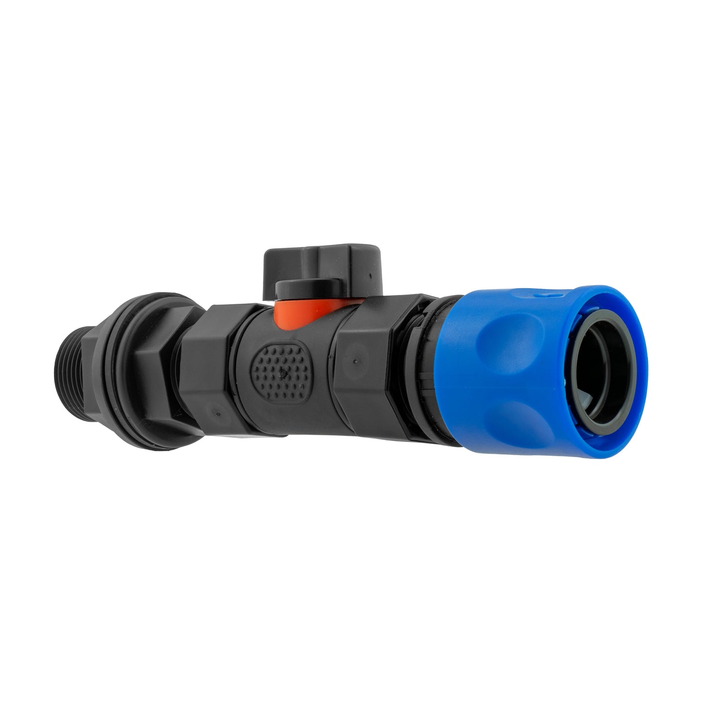 Hose Connector Blue with In-Line BSPF Valve and Water Butt Connector Tap Adapter