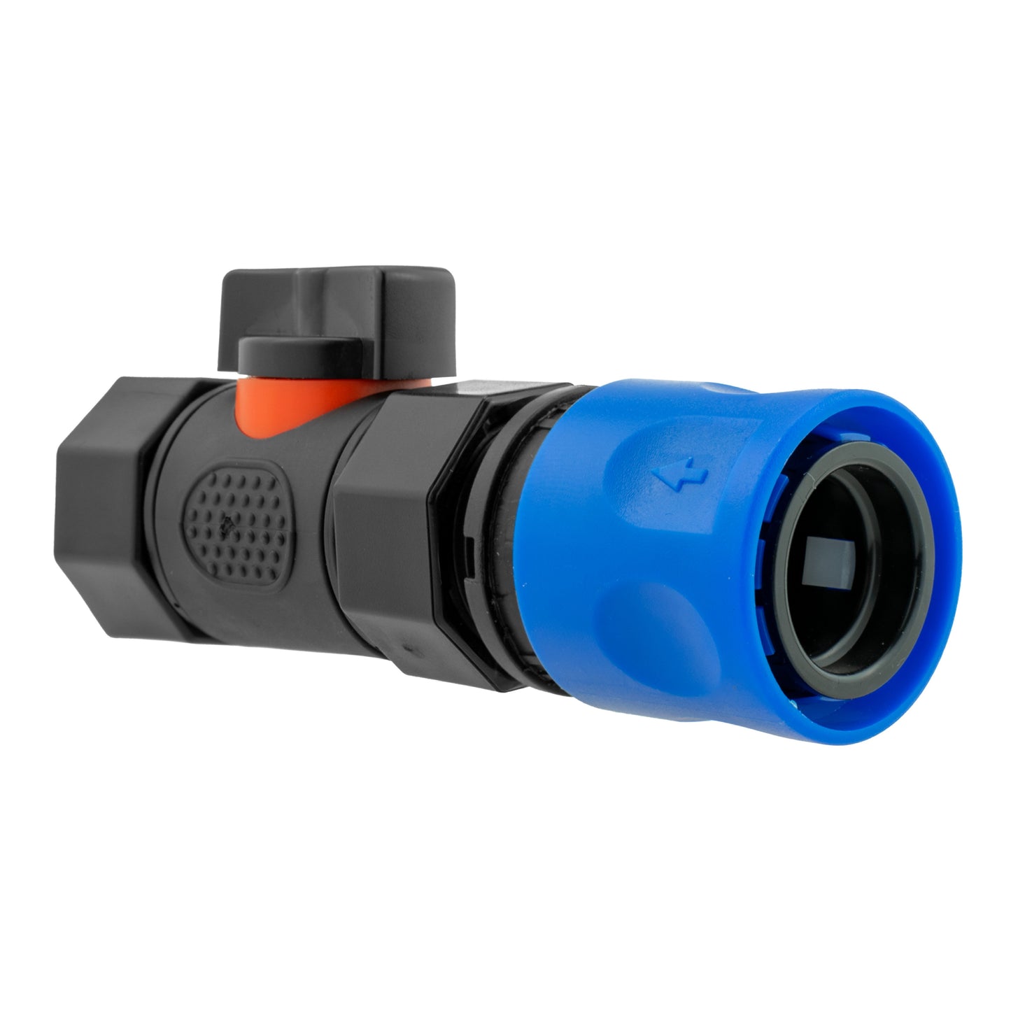 Hose Connector Blue with In-Line BSPF Threaded Valve for Drip Irrigation Fitting
