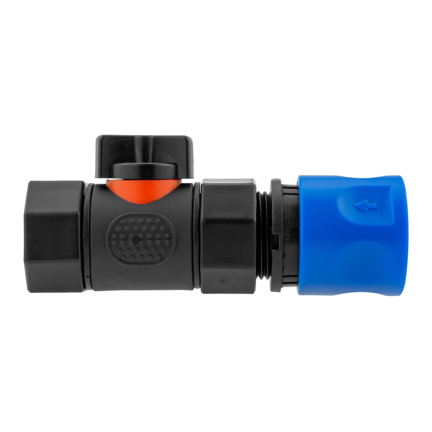 Hose Connector Blue with In-Line BSPF Threaded Valve for Drip Irrigation Fitting