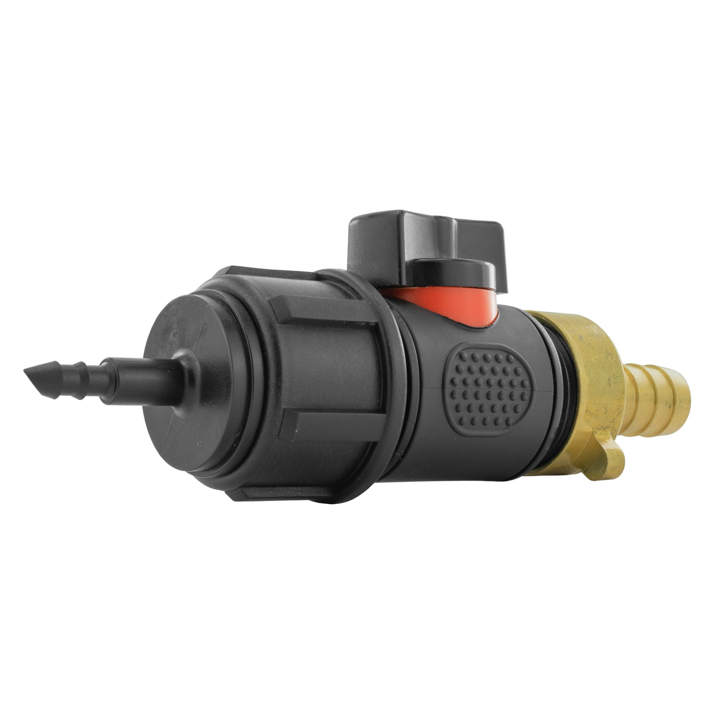 4mm Barb Micro Connector with In-Line BSPM Valve and 13mm Brass Barb Tap Adapter