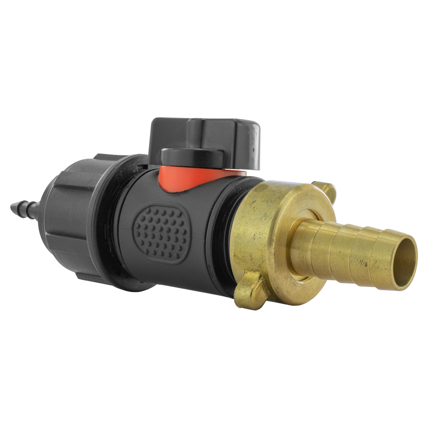 4mm Barb Micro Connector with In-Line BSPM Valve and 13mm Brass Barb Tap Adapter
