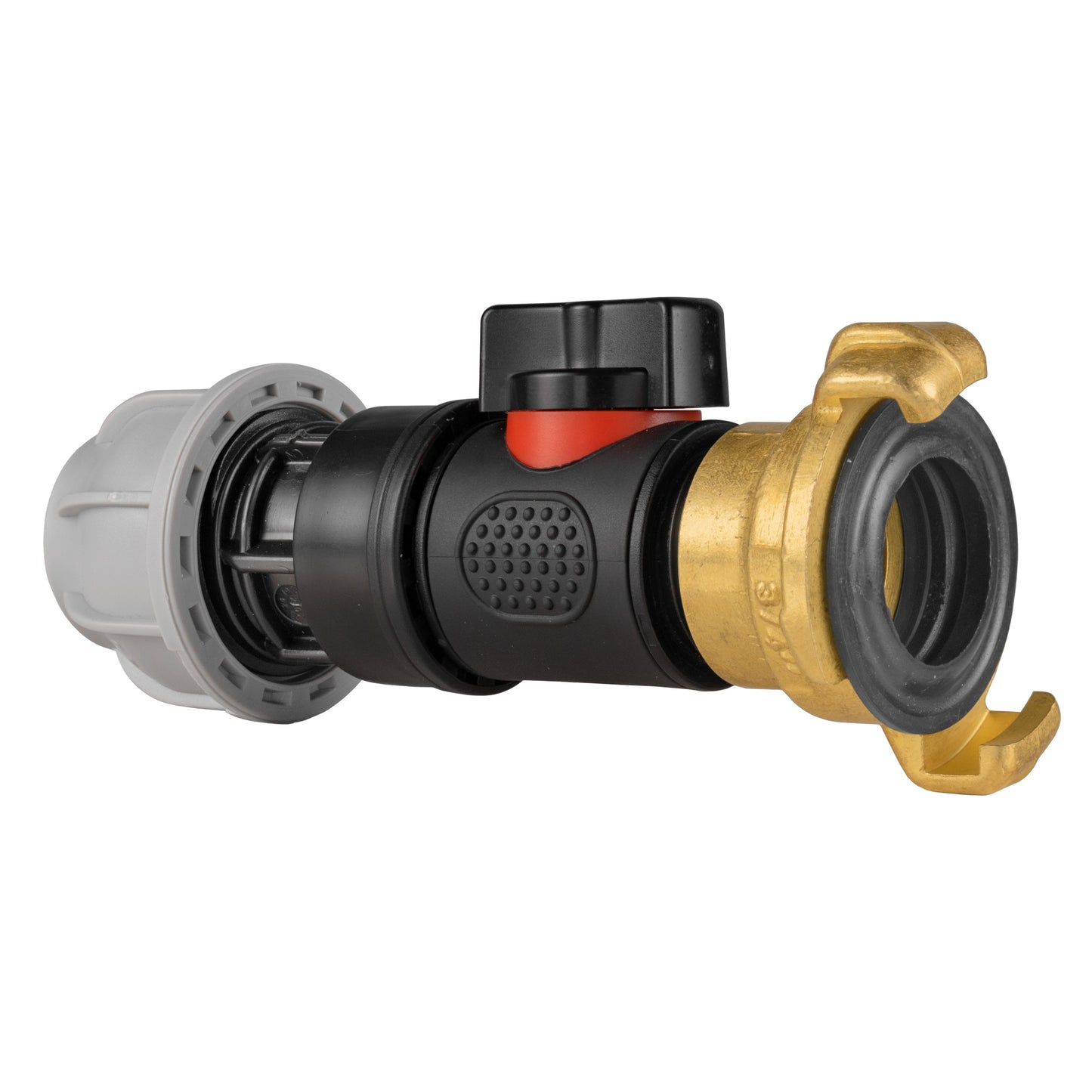 20mm MDPE Straight with In-Line BSPM Valve and Geka Type Connector Claw Coupling