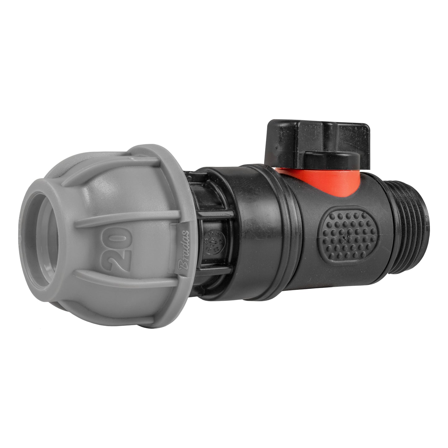 20mm MDPE Straight with In-Line BSPM Threaded Valve for Drip Irrigation Fitting