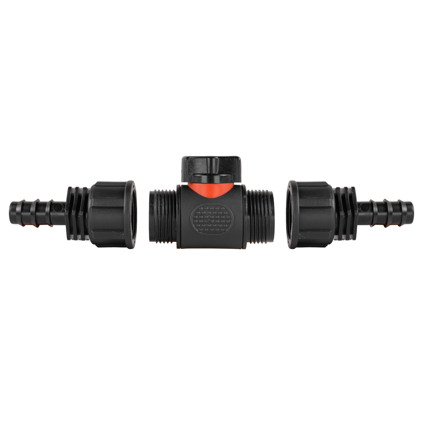 In-Line BSPM Valve with 2 x 16mm Barbed Straight Connectors Outdoor Watering Kit
