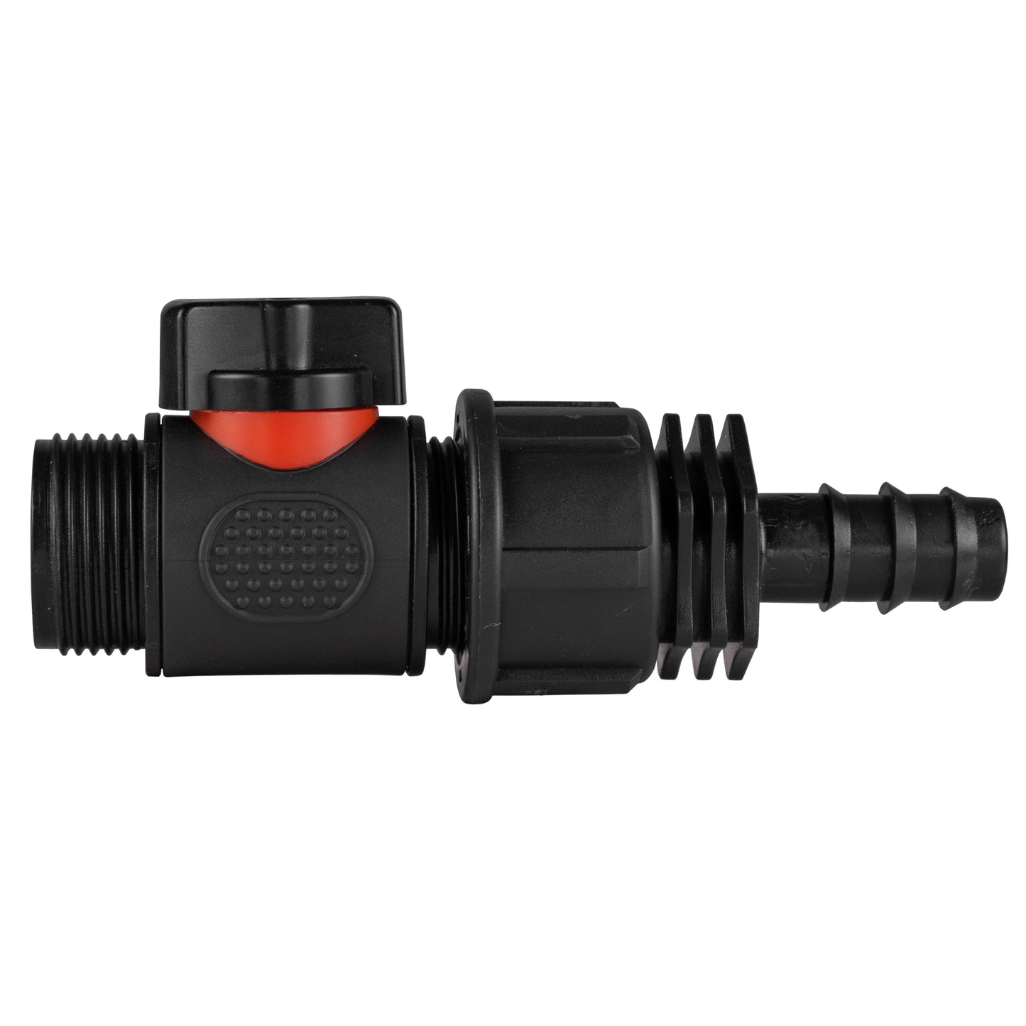 16mm Barbed Straight with In-Line BSPM Threaded Valve for Pipe and Water Fitting