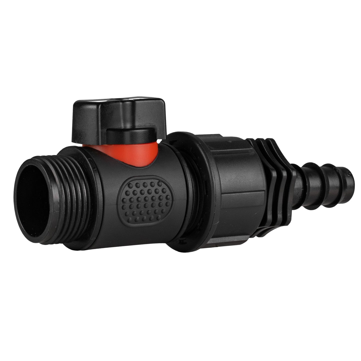 16mm Barbed Straight with In-Line BSPM Threaded Valve for Pipe and Water Fitting
