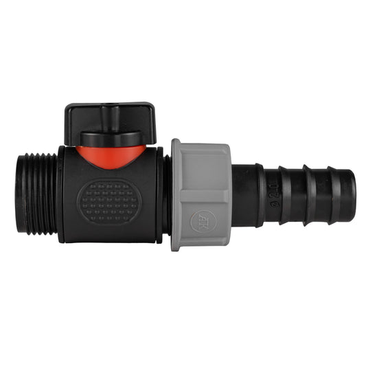 20mm Barbed Straight with In-Line BSPM Threaded Valve for Pipe and Water Fitting