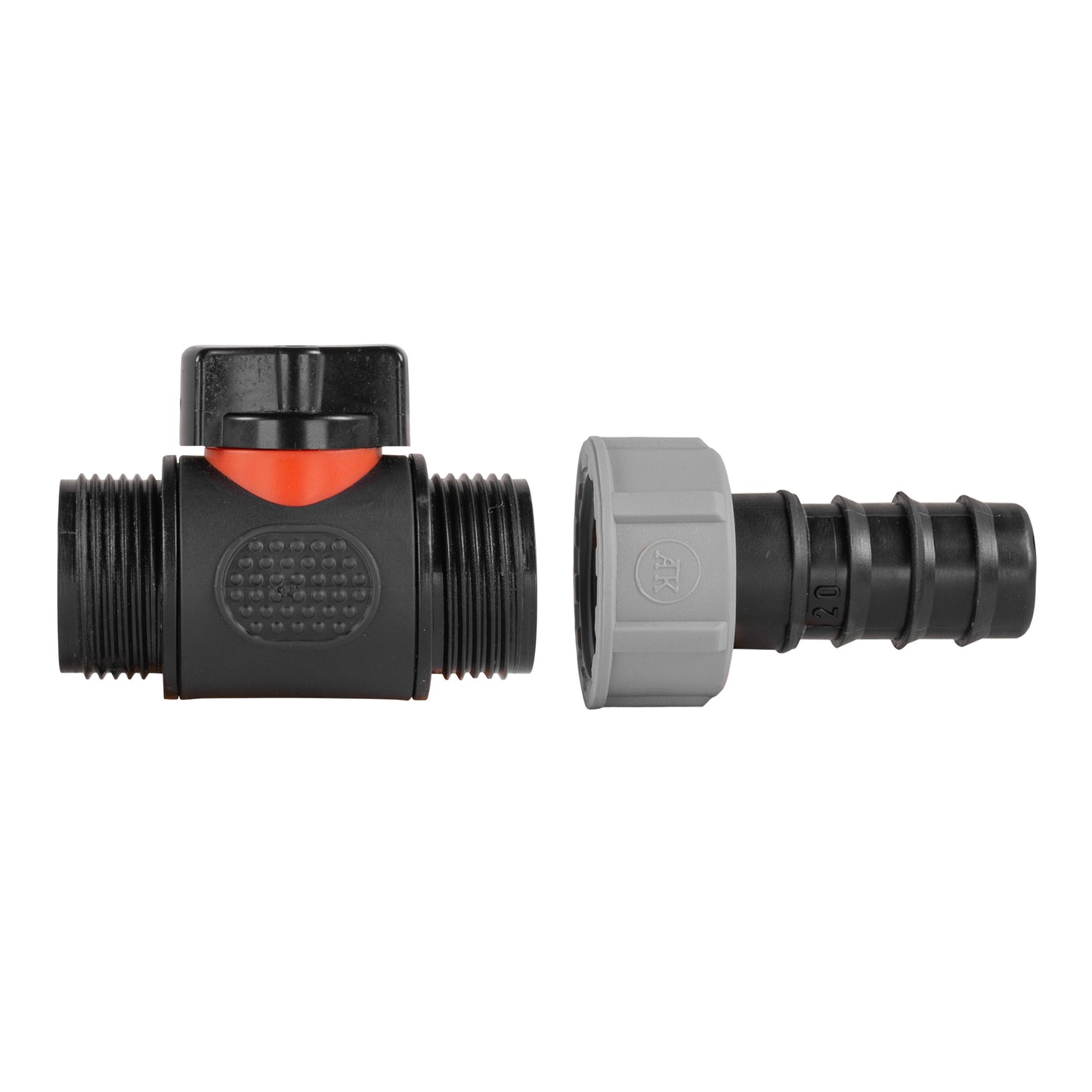 20mm Barbed Straight with In-Line BSPM Threaded Valve for Pipe and Water Fitting