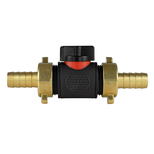 In-Line BSPM Valve with 2 x 13mm Brass Barb Connectors for Micro Watering System