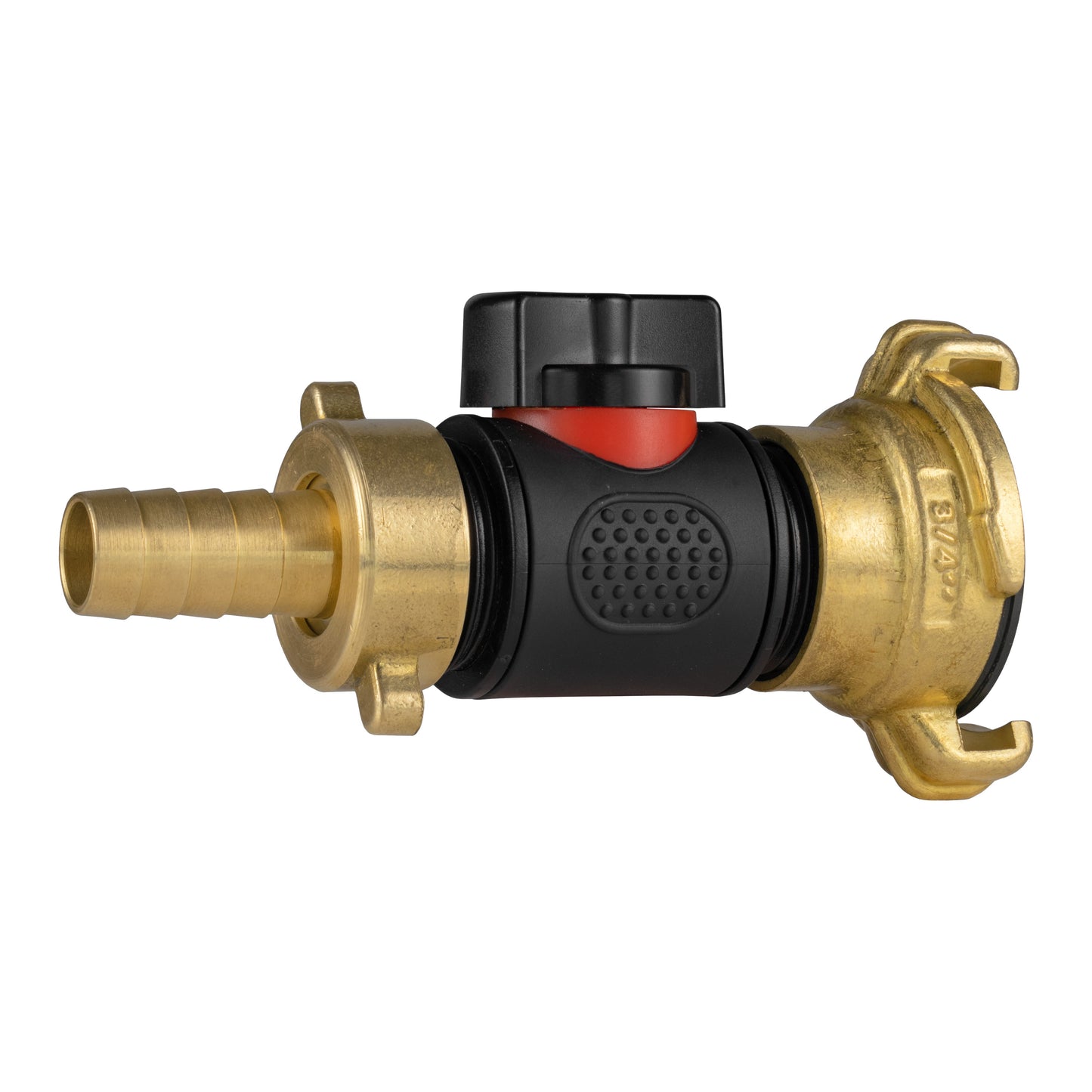 13mm Brass Barb with In-Line BSPM Valve and Geka Type Connector Water Connector