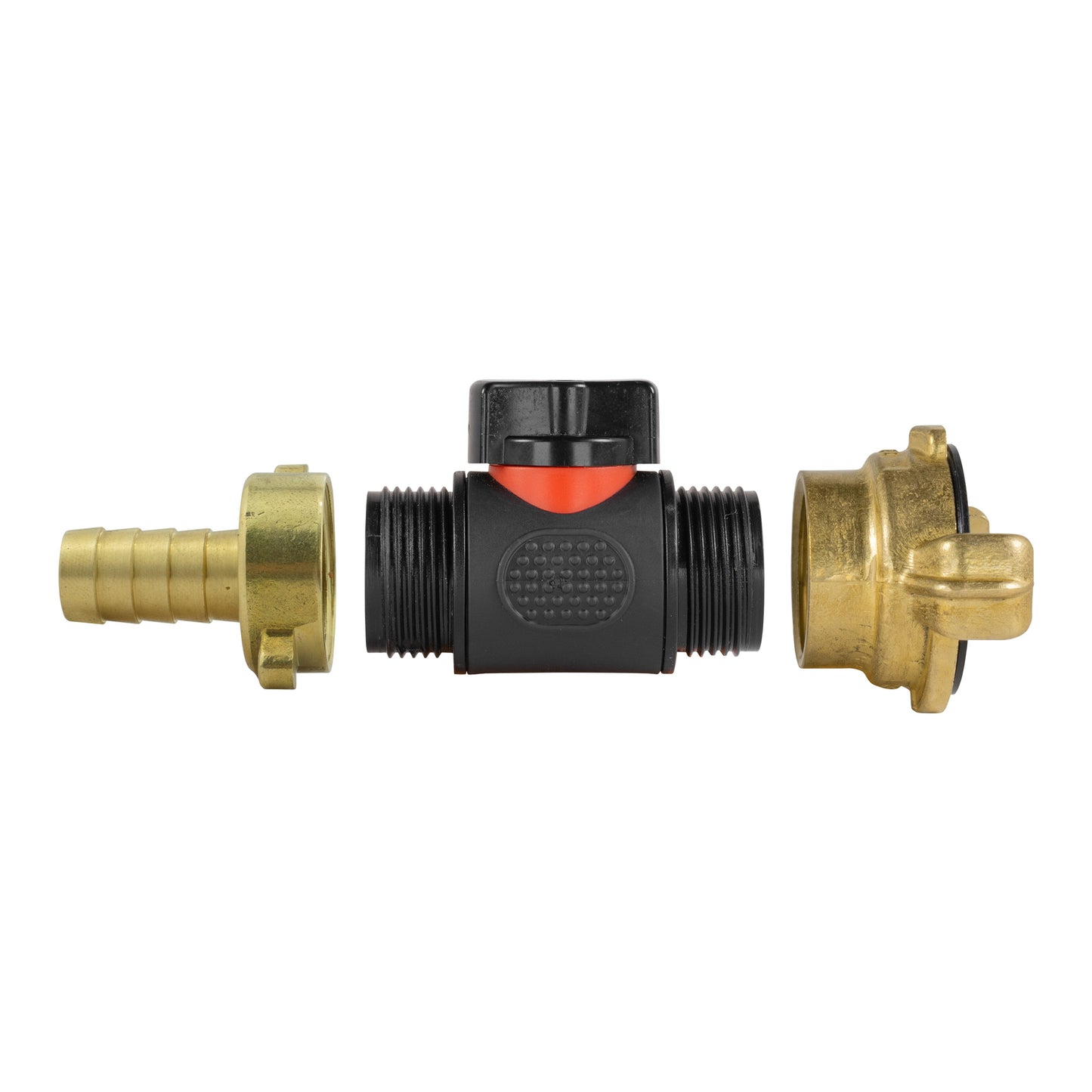13mm Brass Barb with In-Line BSPM Valve and Geka Type Connector Water Connector