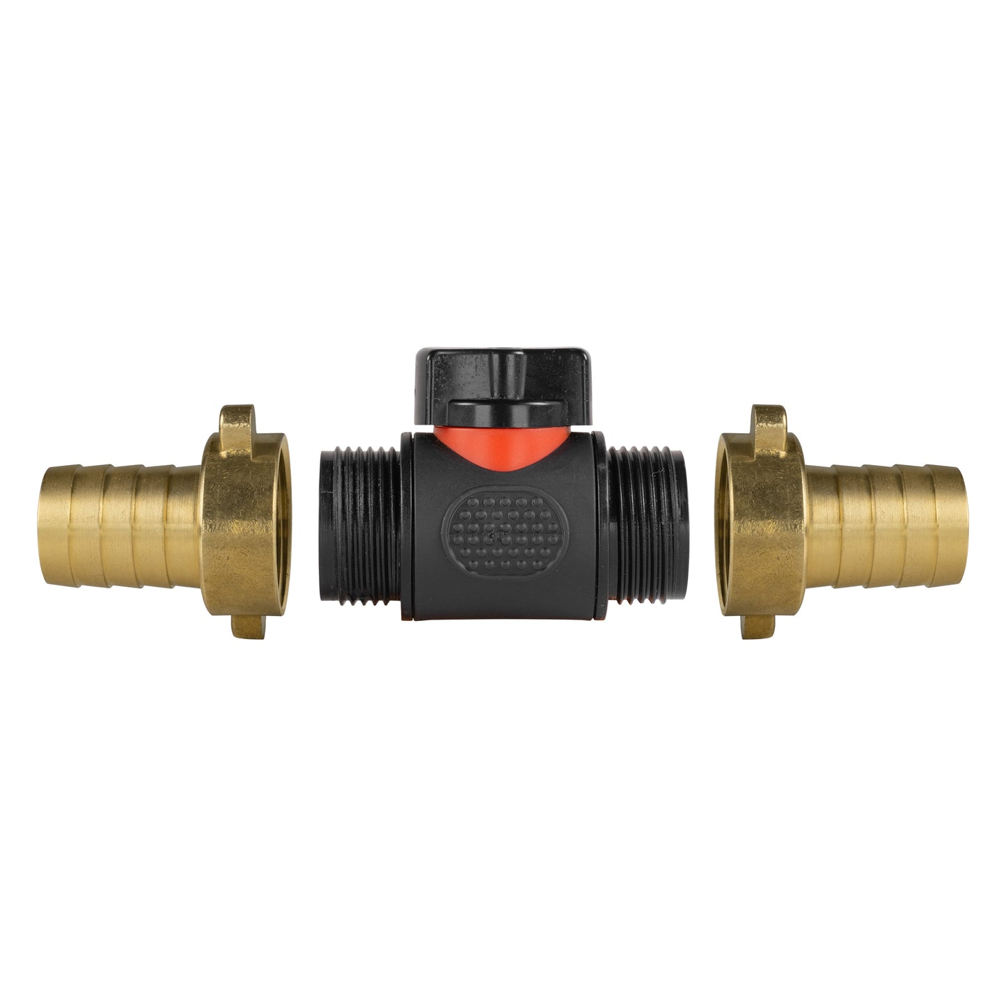 In-Line BSPM Valve with 2 x 19mm Brass Barb Connectors for Garden Irrigation Kit