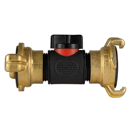 In-Line BSPM Valve with 2 x Geka Type Connectors Hose Pipe Fitting Claw Coupling