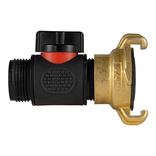 Geka Type Connector with In-Line BSPM Threaded Valve for Drip Irrigation Fitting