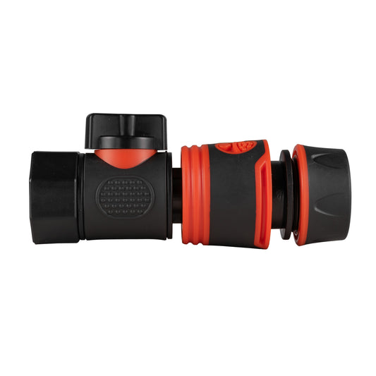 3/4in BSPF Thread Quick Connect Valve with Hose Connector Black Soft Tap Adapter