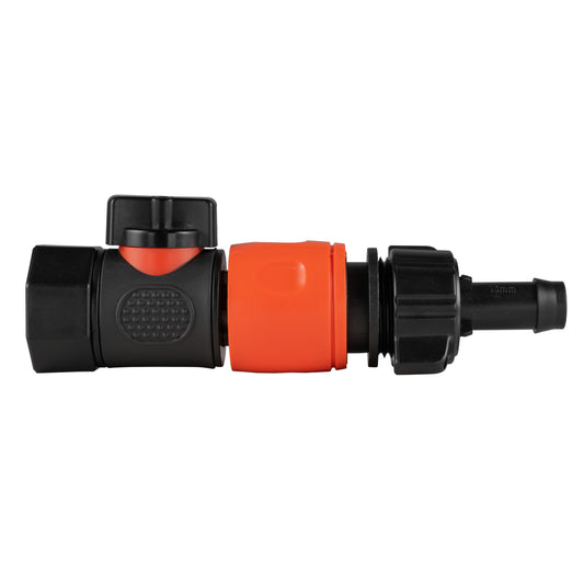 3/4in BSPF Thread Quick Connect Valve with Hose Connector 16mm Barb Tap Adapter
