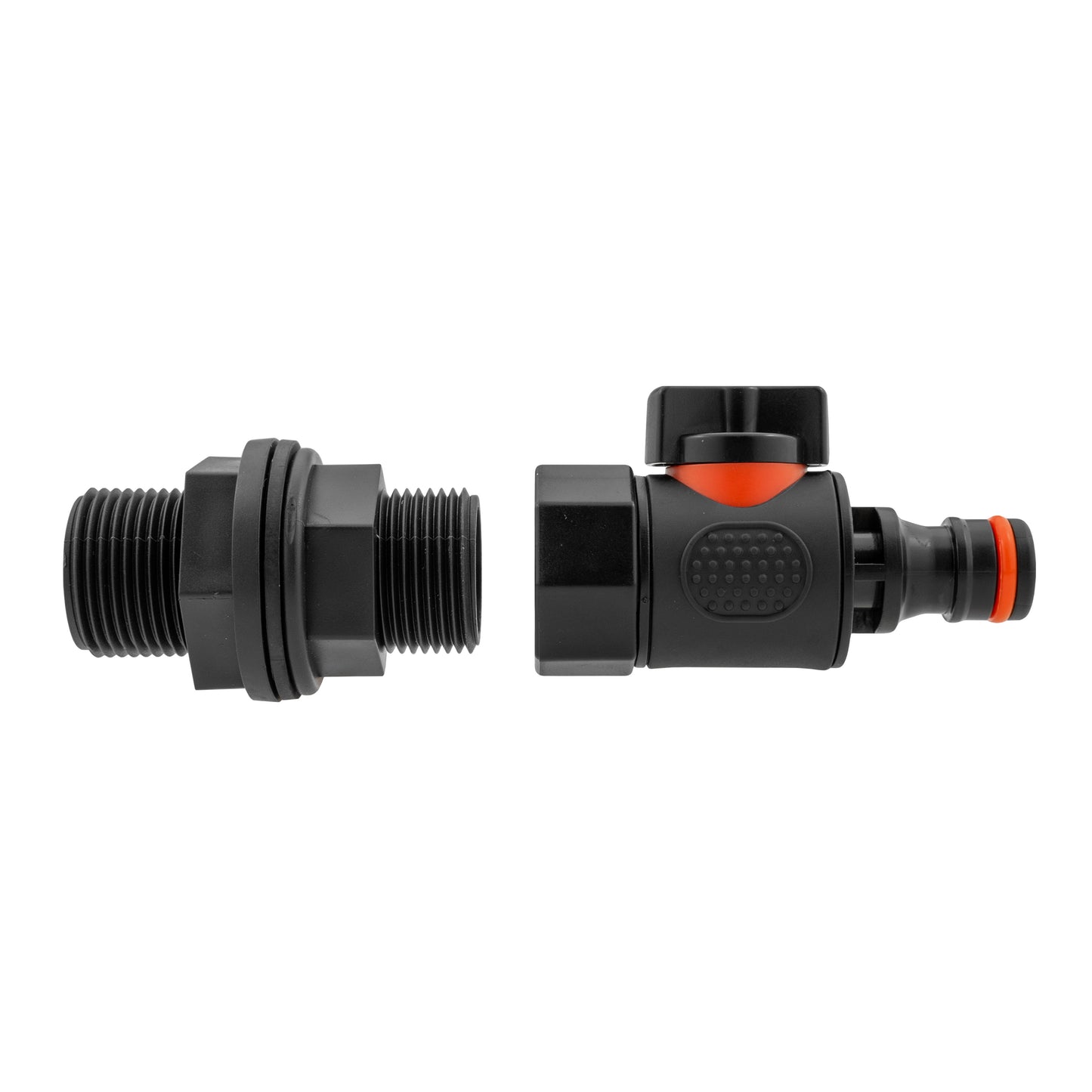 Water Butt Connector 3/4in BSP with BSPF Thread-Quick Connect Male Valve