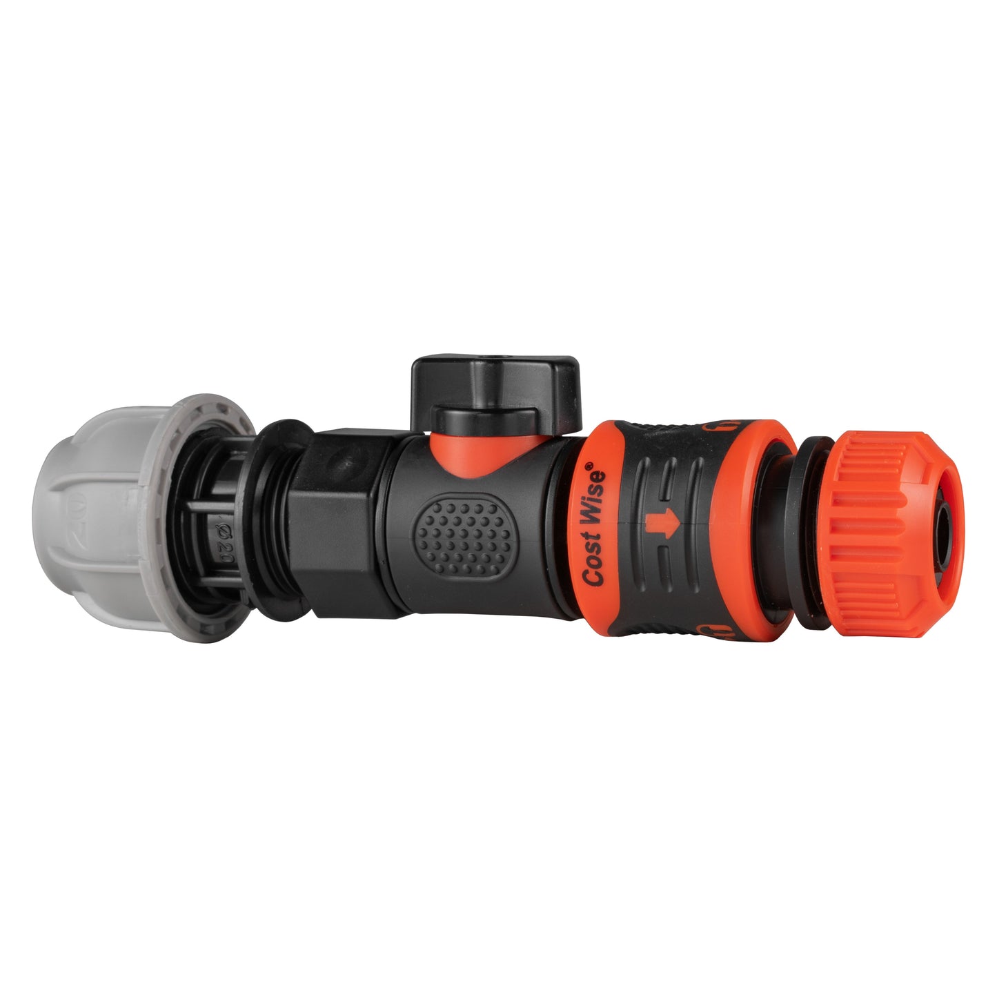 20mm MDPE Straight with BSPF-Quick Connect Valve and Hose Connector Lock