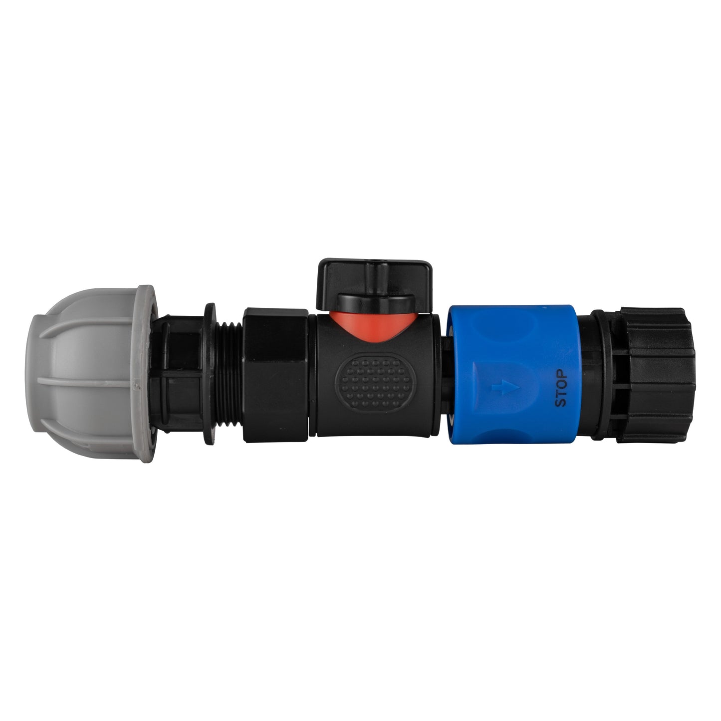 20mm MDPE Straight with BSPF-Quick Connect Valve and Hose Connector 3/4in BSPF