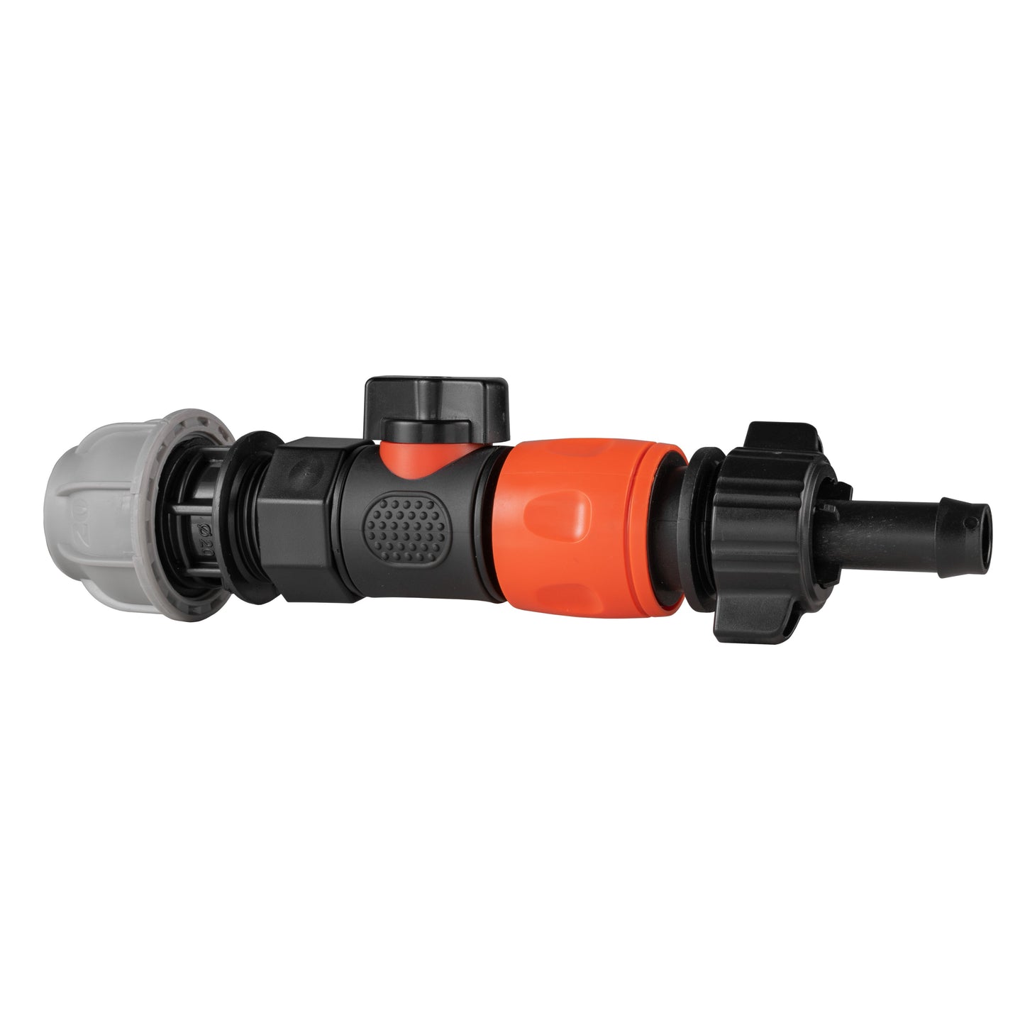 20mm MDPE Straight with BSPF-Quick Connect Valve and Hose Connector 16mm Barb