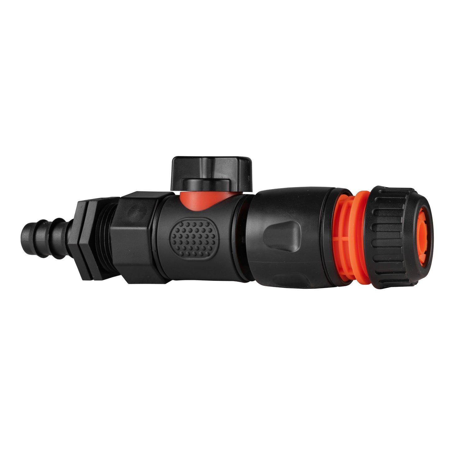 16mm Barbed Straight with BSPF-Quick Connect Valve and Hose Connector Black