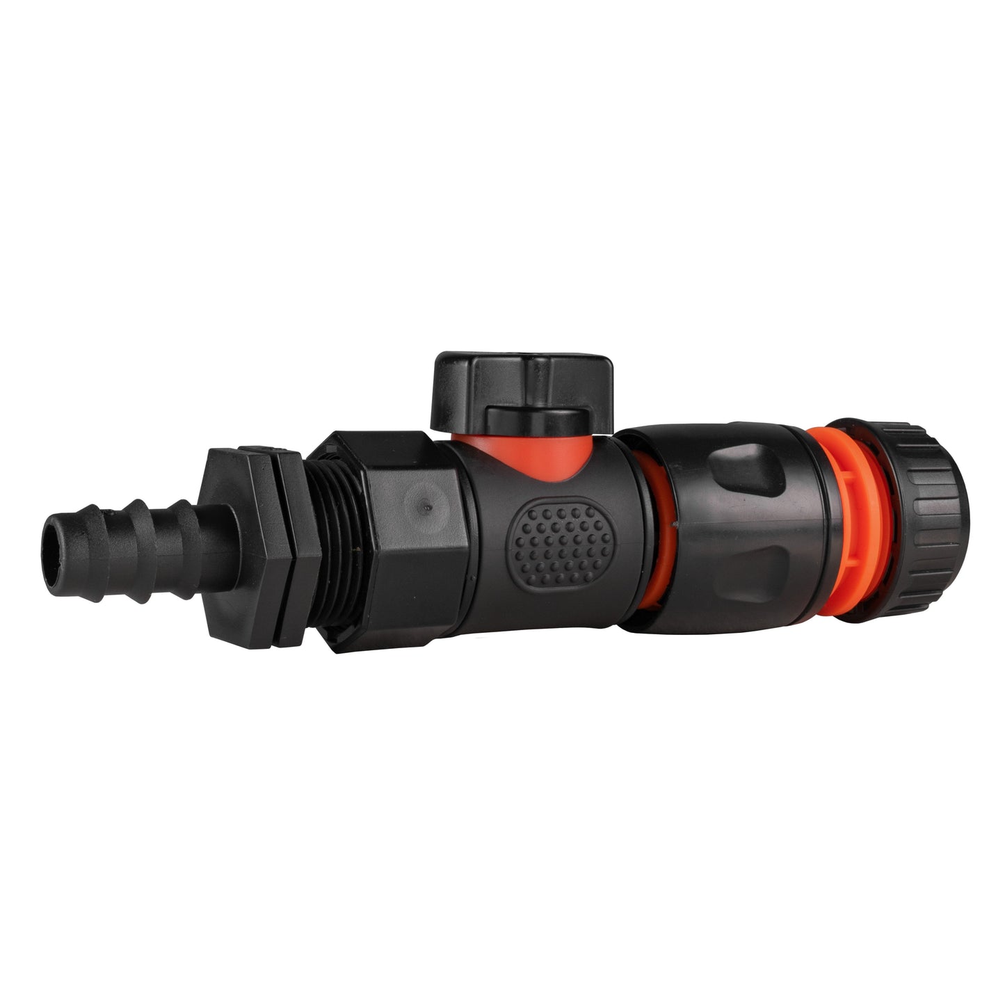 16mm Barbed Straight with BSPF-Quick Connect Valve and Hose Connector Black