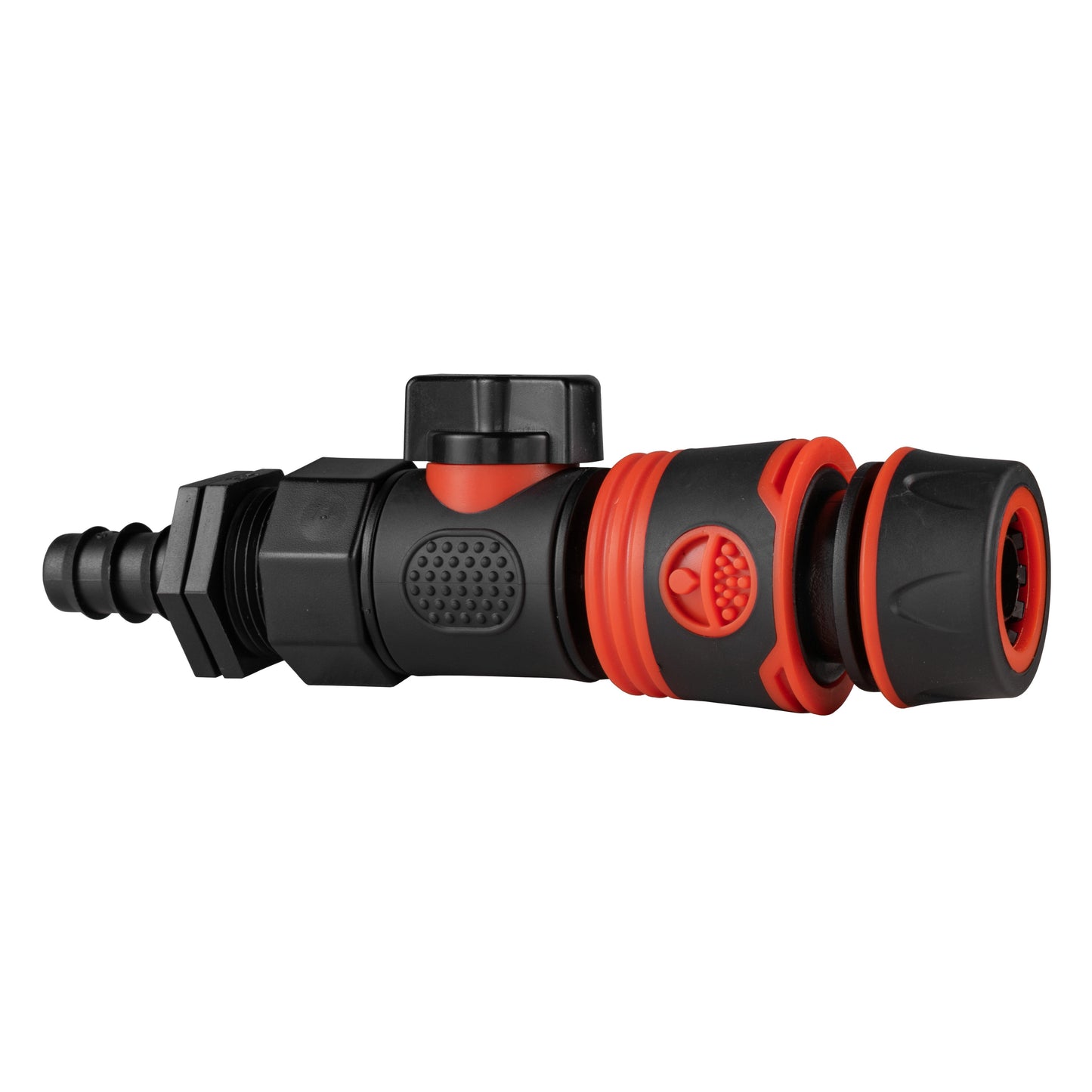 16mm Barbed Straight with BSPF-Quick Connect Valve and Hose Connector Black Soft
