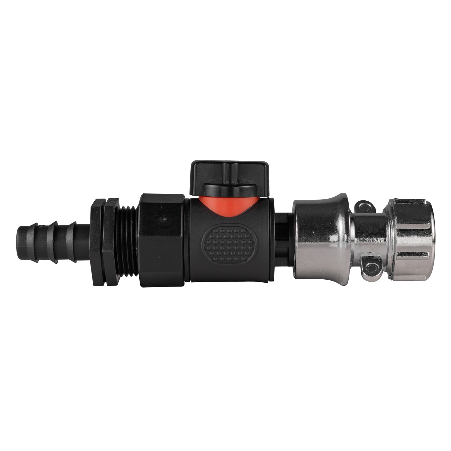 16mm Barbed Straight with BSPF-Quick Connect Valve and Hose Connector Zinc