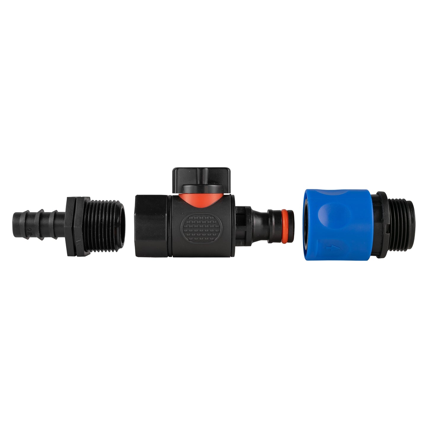 16mm Barbed Straight with BSPF-Quick Connect Valve and Hose Connector 3/4in BSPM