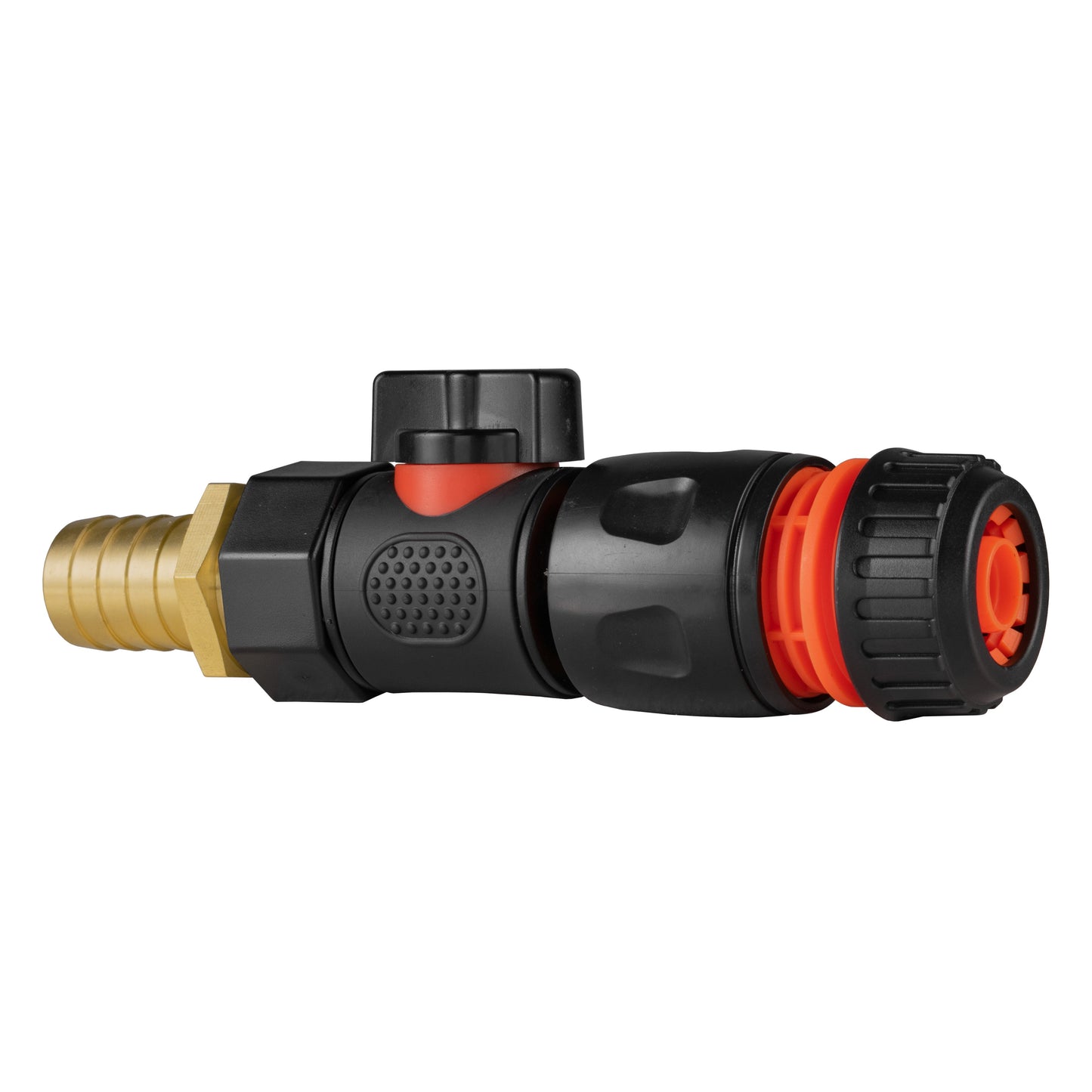 19mm Brass Barb with BSPF-Quick Connect Valve and Hose Connector Black