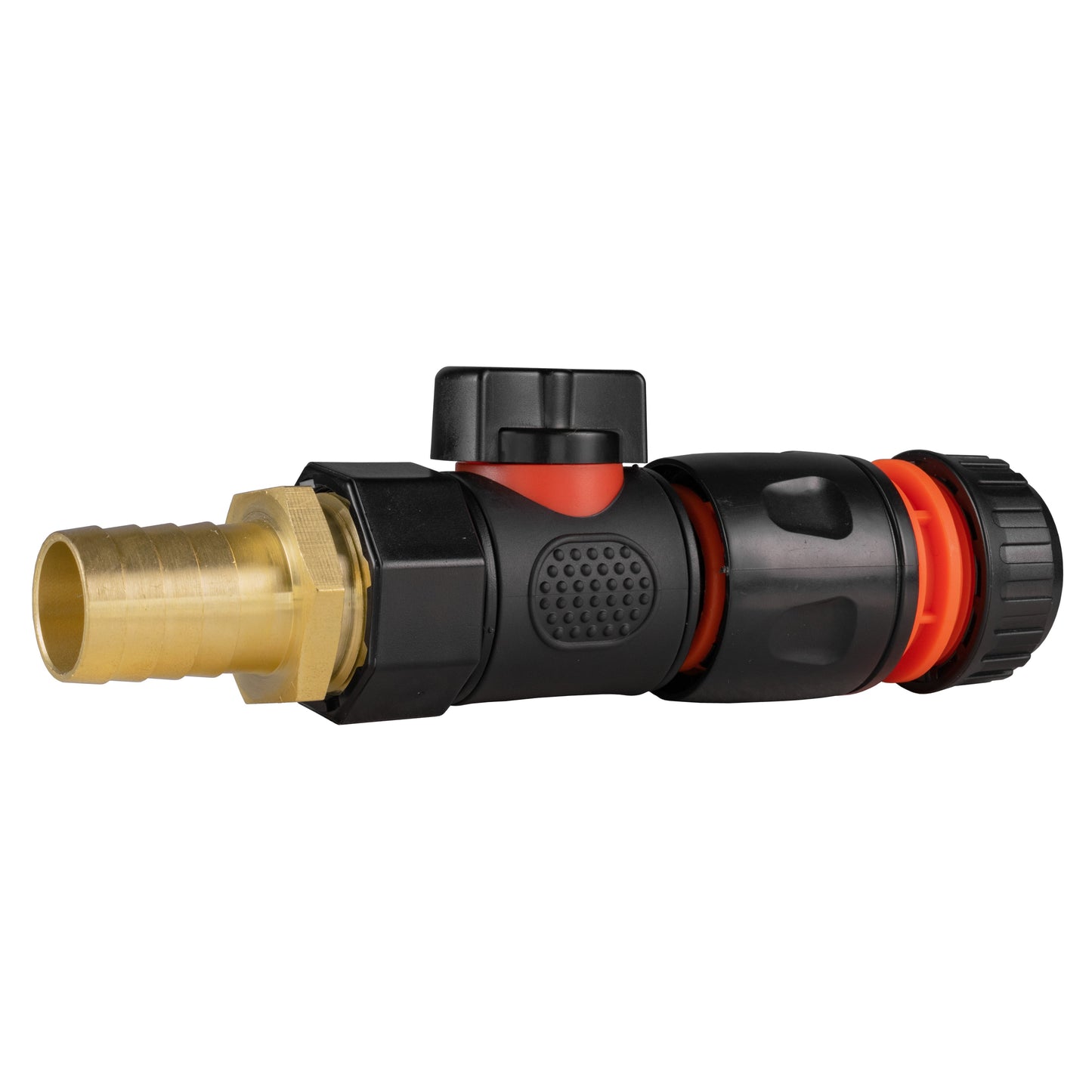 19mm Brass Barb with BSPF-Quick Connect Valve and Hose Connector Black