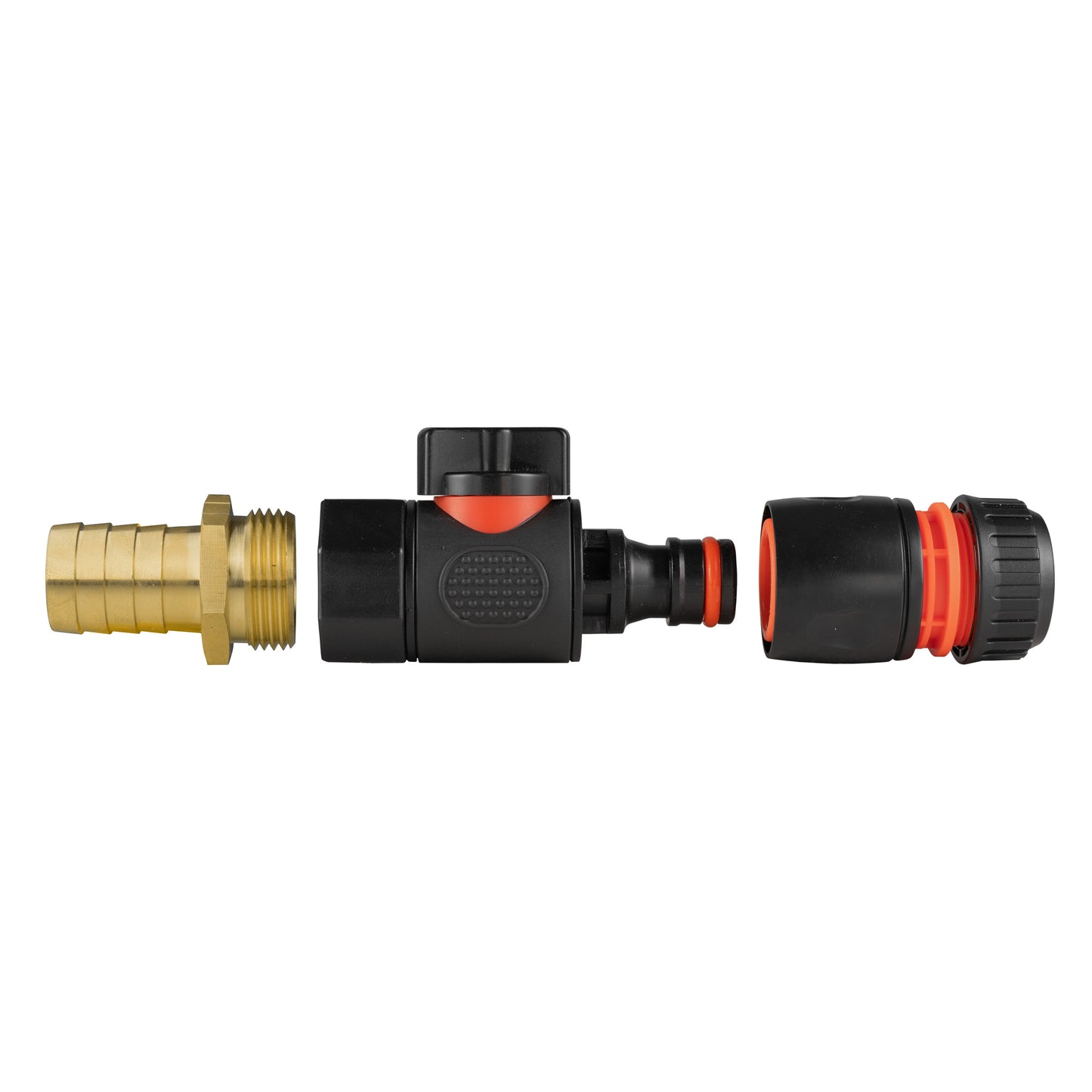 19mm Brass Barb with BSPF-Quick Connect Valve and Hose Connector Black