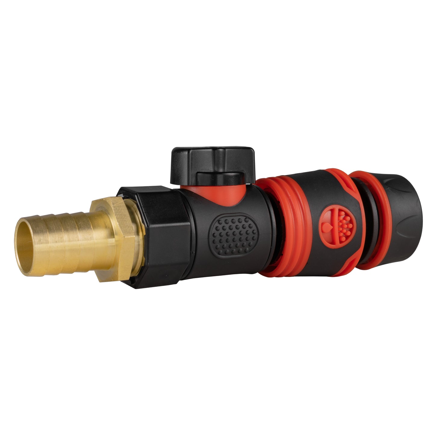 19mm Brass Barb with BSPF-Quick Connect Valve and Hose Connector Black Soft