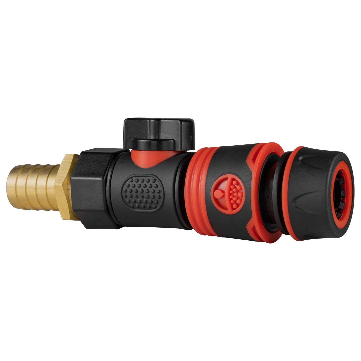 19mm Brass Barb with BSPF-Quick Connect Valve and Hose Connector Black Soft
