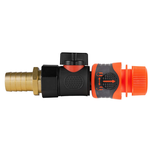19mm Brass Barb with BSPF-Quick Connect Valve and Hose Connector Lock