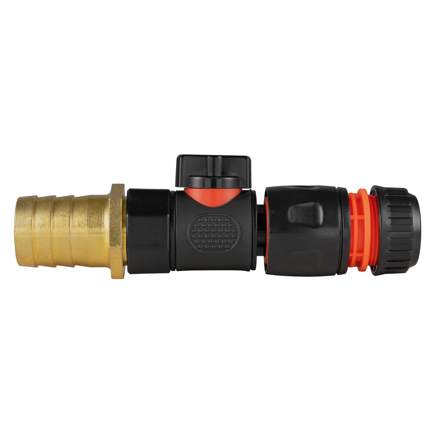 25mm Brass Barb with BSPF-Quick Connect Valve and Hose Connector Black