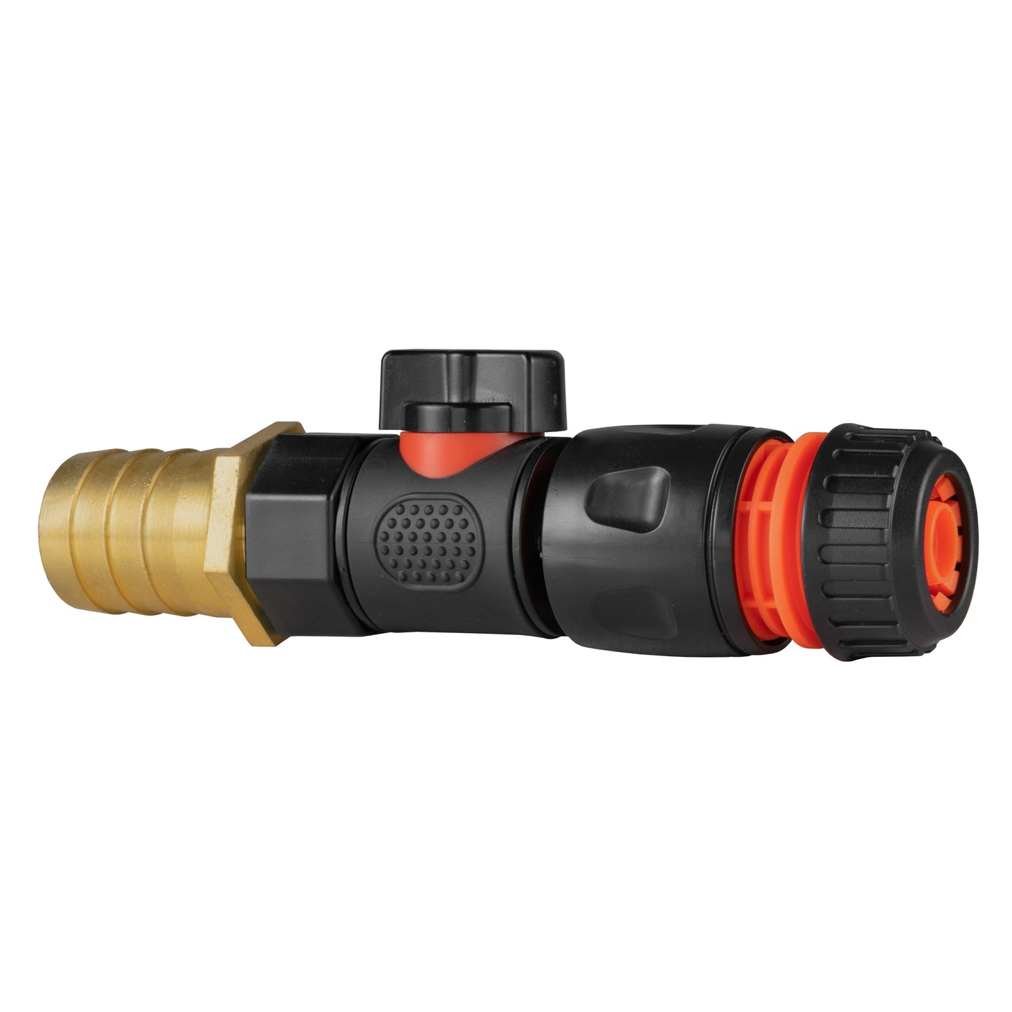 25mm Brass Barb with BSPF-Quick Connect Valve and Hose Connector Black